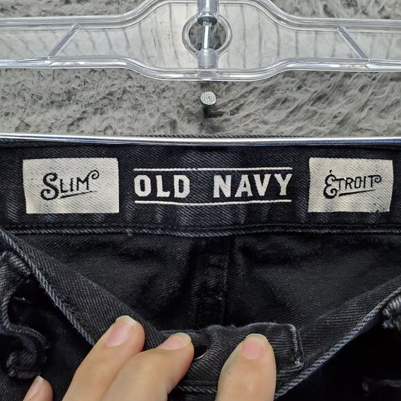 Old Navy Jeans Mens 34X36 Black Slim Stretch Straight Denim Comfortable Fit - Picture 2 of 11